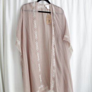Natural Life Embroidered Kimono/Duster/Cardigan